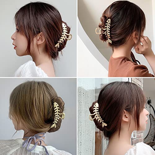 Cabelos metal garra de peixe dourado clipes de cabelo acessórios para cabelos para mulheres garotas clipe de garra grande