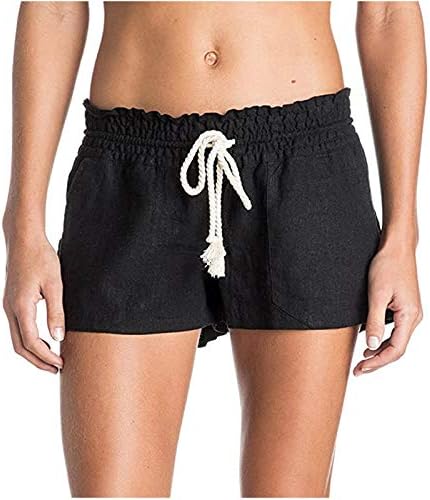 Miashui shorts curtos para mulheres shorts femininos de verão calças de cintura elástica elástica praia