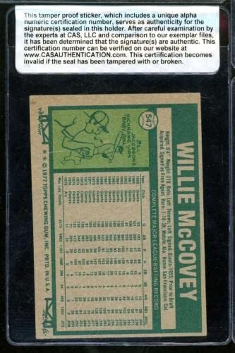 1977 Topps Willie McCovey #547 AUTOGRAFIA AUTOGRAFIA CAS Authentic W6297 - Baseball Slabbed Cartis autografados