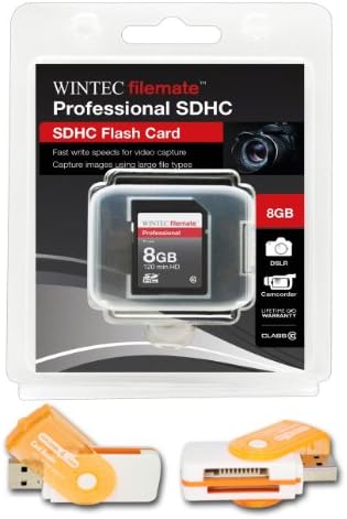 8 GB Classe 10 SDHC Card de memória de alta velocidade para Canon PowerShot SD20 SD3500 IS. Perfeito para filmagens e filmagens contínuas em alta velocidade em HD. Vem com ofertas quentes 4 a menos, tudo em um leitor de cartão USB giratório e.