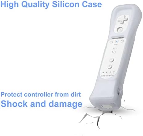 Bangbird Motion Plus Adapter Sensor W/Silicon Case for Nintendo Wii Remote Controller, MotionPlus Adapter Accelerator - 2 PCs White