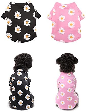2 peças Roupas de cachorro Daisy Flowers para camisas de cachorro Festival Festival Dog Vestidos de cachorro Fantas fantasias Camisas