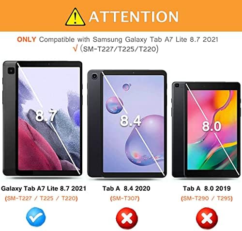 Toevek Kids Case for Samsung Galaxy Tab A7 Lite Tablet 8.7 , protetor de tela embutido, caixa de proteção à prova de choque para