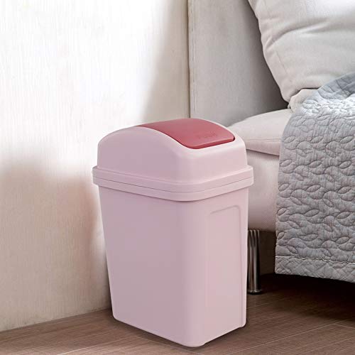 DeHouse 10 l/2,6 galões lata de lata de lata de tampa com tampa de swing, lata de lixo com topo de plástico, rosa