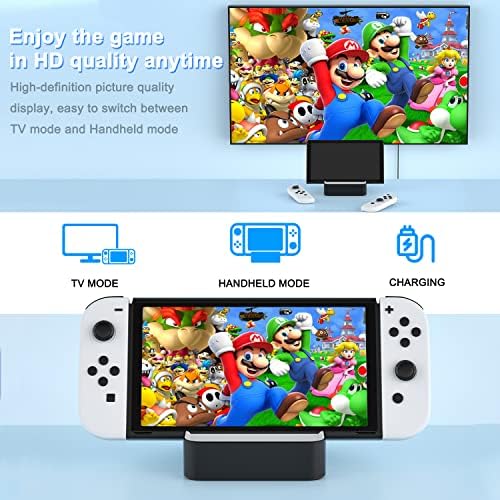 Switch TV Dock de TV atualizado para Nintendo Switch/Switch OLED, MVIIOE Switch Docking Station com Ethernet LAN, HDCP para YouTube, 4K@60Hz 1080p HDMI 2.0 Port, 3 portas USB e carregamento rápido