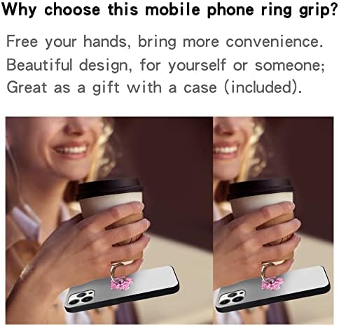 Bling fofo suporte do anel de celular com cristal strass 360 ° Rotação de metal dedo Stand para meninas e mulheres compatíveis com