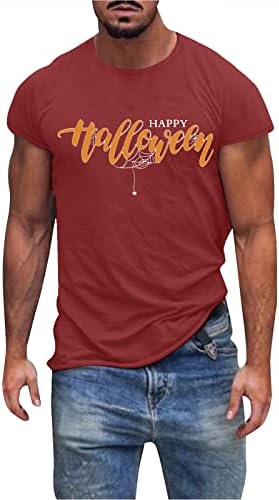 Xxbr halloween tops para masculino, soldado letra curta letra impressão happy halloween o pescoço de designer de designer festeira camiseta