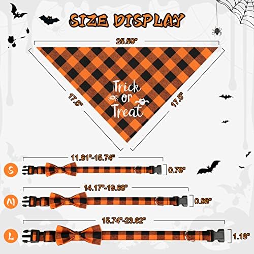 Colar de cachorro de Halloween com arco, bandana de cães de férias de outono para pequenos cães grandes cães de shalloween fantasia