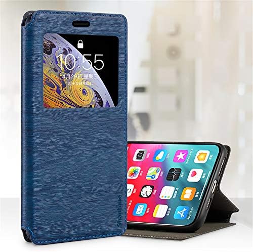 Para a caixa ULEFONE Armour X10, caixa de couro de madeira com suporte de cartão e janela, capa magnética para UleFone Armour X10