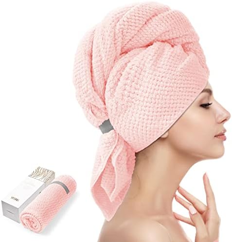 Em grande quantidade de pêlo de cabelo de microfibra grande, para mulheres, a toalha anti -frizz que seca com tira elástica,