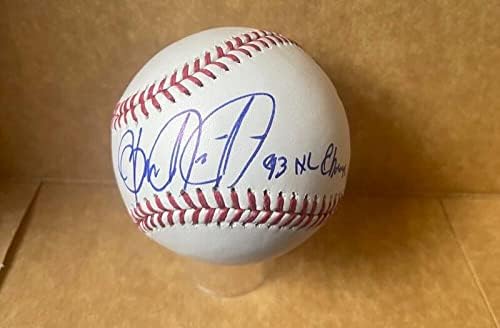 Ben Rivera Phillies 93 NL Champs assinou autografado M.L. Baseball JSA AB82807