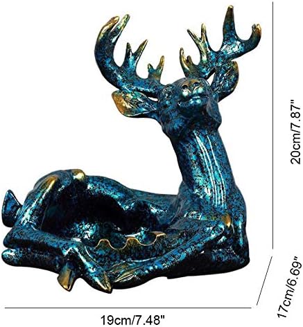 LLSJF Sculpture Apreciação Bust Deer Ashtray Resina Figuras
