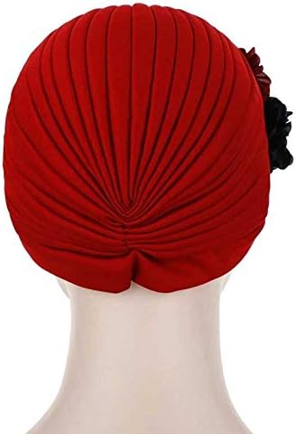 Lysldh Fashion Flower Turban Crinkle Interior Hijab Caps Hat hat algodão sólido Capô Cap de Cap para Mulheres