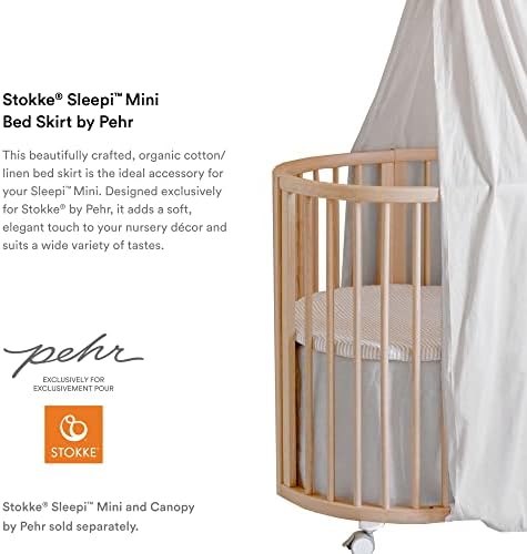 Stokke Sleepi Mini Salia de cama por pehr, cinza - compatível com Stokke Sleepi Mini - disponível em inúmeras cores - máquina lavável, algodão orgânico macio