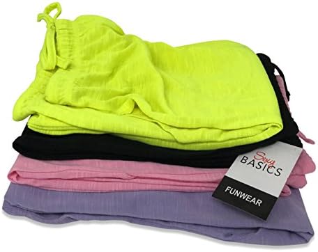 Pacote de 4 pacote feminino ativo casual relaxado flowy fit capri semi pula