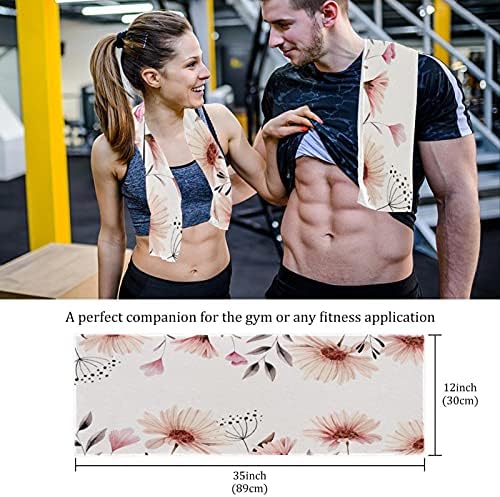 Aquarela Vintage Flowersfitness Gym Towels for Men & Women Toalha de praia Prinha 2-Pack Print Fast Secy Microfiber Sport Sort