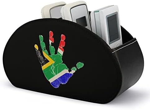 Africa do Sul Bandeira Palm Palm Remote Control Storage Organizador de desktop multifuncional com 5 compartimentos