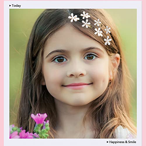 24pcs clipes de cabelo de flores brancos, cubaco fofo minúsculo cabelos para meninas, clipes de cabelo de pérola mini clipes