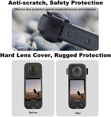 Lente de lentes da lente da lente da câmera Huayuwa compatível com Insta360 X3 Câmera de Ação de Ação de 360 ​​graus Anti-Bump Anti-Scratch Protection Lens Acessórios