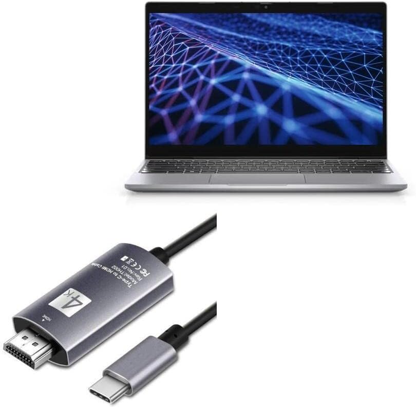 Cabo de ondas de caixa compatível com Dell Latitude 3330 2-em-1-cabo SmartDisplay-USB tipo C para HDMI, cabo USB C/HDMI para Dell Latitude 3330 2-1-Jet Black Black