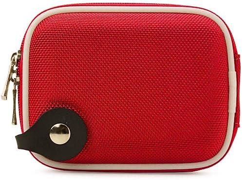 Cubo de tampa esbelta durável de nylon vermelho com bolso de malha para Samsung Compact Point e Shoot Digital Camers