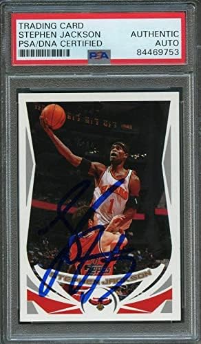 2004-05 TOPPS 37 Stephen Jackson assinou o cartão Auto PSA Slabbed - Basketball Slabbed Cartões de estreia