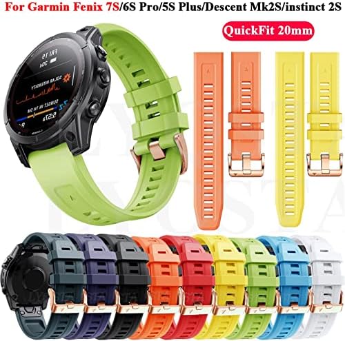 Cinturão Kangdd para Garmin Fenix ​​7S 6S Pro 5Splus WatchBand 20mm Bracelet Strap Instinct 2s Pulseira Silicone Substituição