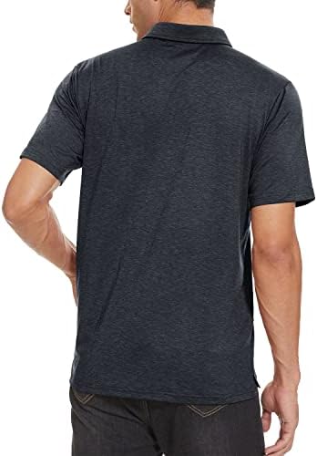 Camisa pólo masculina de Magcomsen com bolso de bolso de manga curta camisas de colarinho rápido camisas de golfe casuais