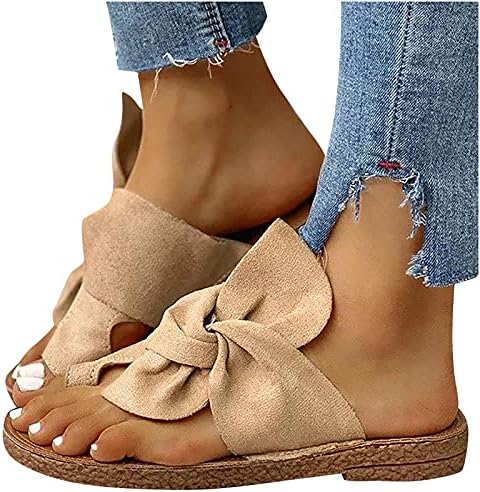 Slippers for Women Summer Summer Casual Aberto dos dedo do dedo do pé sólido cor de cor de arco-arco sandálias planas