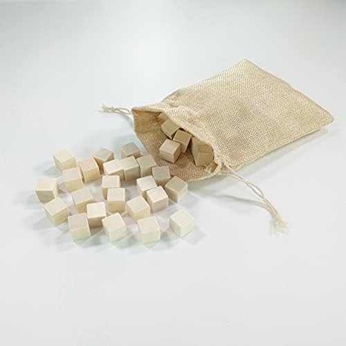 100 PCs, 3/5 polegadas, pequenos cubos de madeira, mini blocos de madeira, blocos de madeira inacabados para artesanato