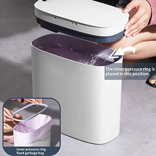 Lixo de banheiro sem toque inteligente Gttyowyin com tampa, lixo de banheiro de sensor de movimento de 3,4 galões/13l,