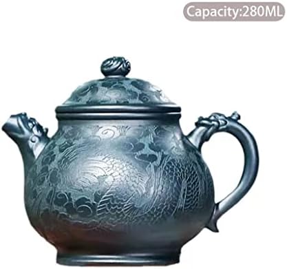 Espesso 280ml zisha bule de chá de chá de dragão esculpido em conjunto de chá de chá zisha