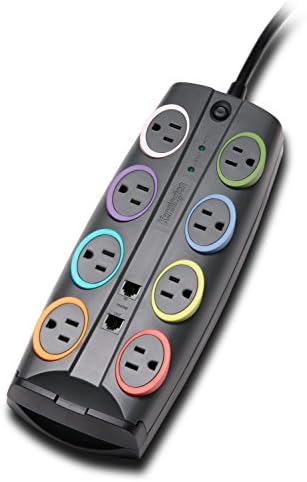 Kensington SmartSockets 8-Outlet, 8 pés e 3090 Joules Premium Surge Protector