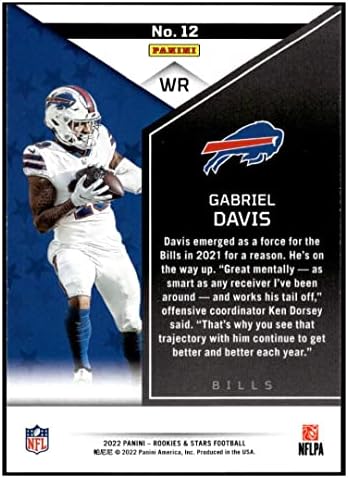 Gabriel Davis 2022 Panini Rookies and Stars 12 nm+ -mt+ NFL Football Bills
