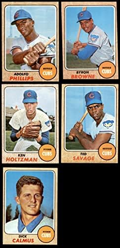 1968 Topps Chicago Cubs, perto da equipe, definiu o Chicago Cubs Ex+ Cubs
