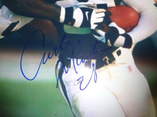 Curtis Martin autografou a foto 11x14 com prova, imagem da assinatura de Curtis para nós, PSA/DNA autenticado, Hall da Fama