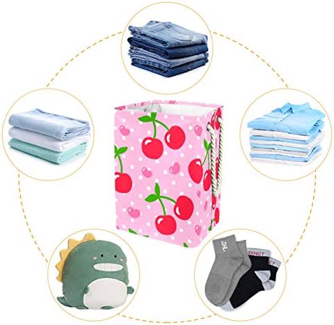 Ndkmehfoj aquarela de morango cesto de lavanderia cestas de roupas sujas de roupas sujas de roupas d'água coloridas para suportes destacáveis ​​para casa