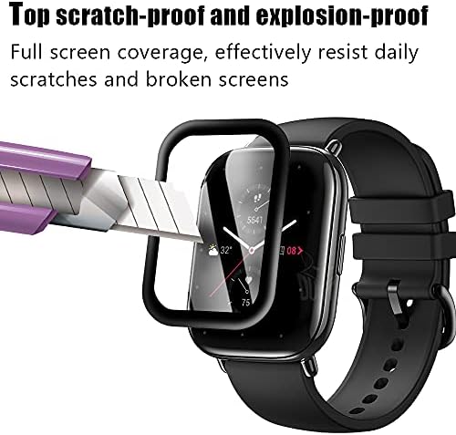 Protetor de tela PORRVDP para Amazfit GTS 4 Mini, 3 PCs 3D Curved Soft Edge Smart Watch Protective Film [Clear HD] [cobertura completa] [Anti-Scratch] [Ultra Shatterproof]