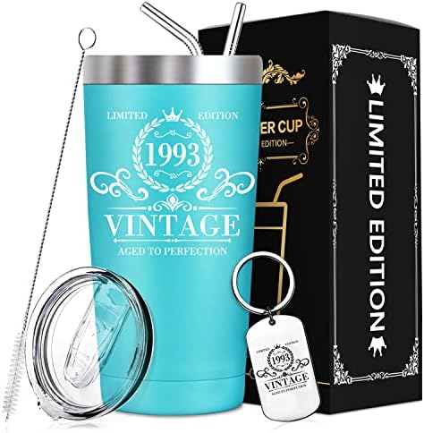 Presentes de aniversário de 30 anos Spenmeta para mulheres - Idéias de 30 anos para ela, ele - Idéias de presente de aniversário exclusivas - Vintage 1993 Tumbler Cup