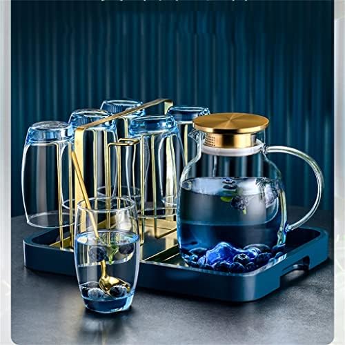 ZLXDP de vidro colorido em casa bebendo xícara de chá resistente a calor xícara de chá da sala de estar de água conjunto de água nórdica