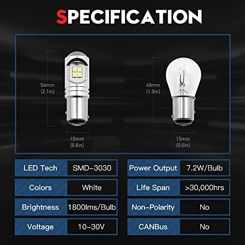 Vehicode 1157 LED BULB BRANCO 1034 1157A 2057 2357 2357A 3496 7528 SUPERMELHO BAY15D DUPLO CONTATO DE CONTATO Turneamento da cauda DRL Lumin