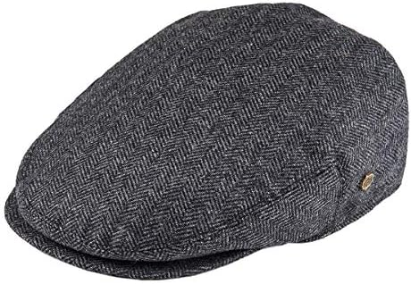 VOBOOM MEN's Herringbone Ivy Newsboy Hat Wool Blend Gatsby Capbie Cap