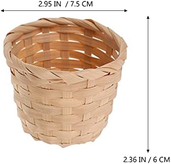 Sewacc mini -tecido cesto 10pcs 7.5x6cm de madeira de madeira estatuetas de cestas de flores pequenas cestas de armazenamento