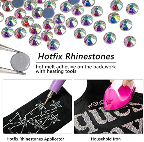 Biços de Hotfix Rhinestones Bulk, 14400pcs Crystal Hot Fix Rhinestones For Crafts Roupas DIY decoração, Crystal