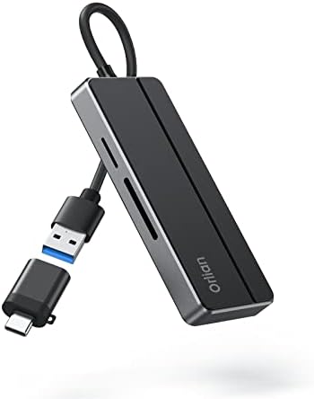 Orlian USB Hub, adaptador de cubo USB 3.0 5-1, com 3 portas USB 3.0, SD e MicroSD Card Reader, Adaptador USB A para USB C, para MacBook