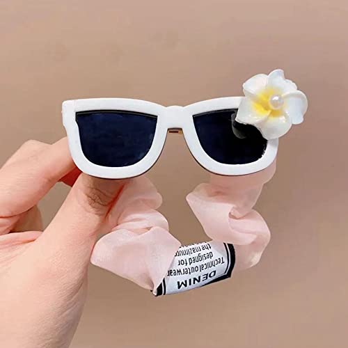 Óculos de sol da moda criativa Scrunchies de cabelos de flor Scrunchies infantis Treía de cabelo fofo Cabelo elástico