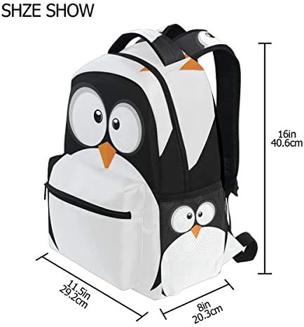 Backpack da escola Penguin Bookbag para meninos meninas adolescentes de viagem casual para laptop de laptop do laptop