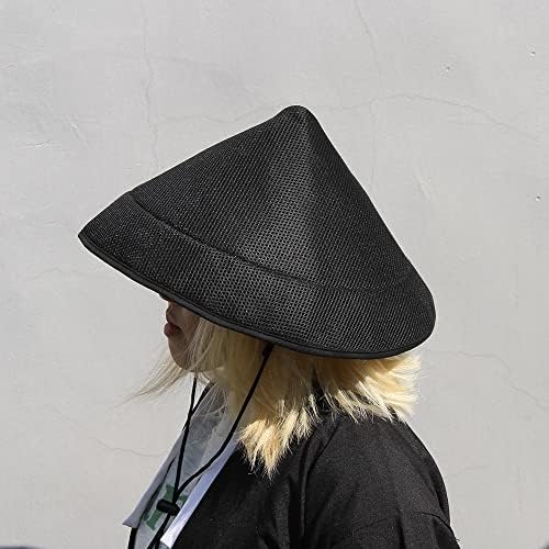 Capéu do sol preto Samurai máscara samurai armadura samurai chapéu de arroz chapéu chinês chapéu japonês chapéu de pesca de chapéu de bambu
