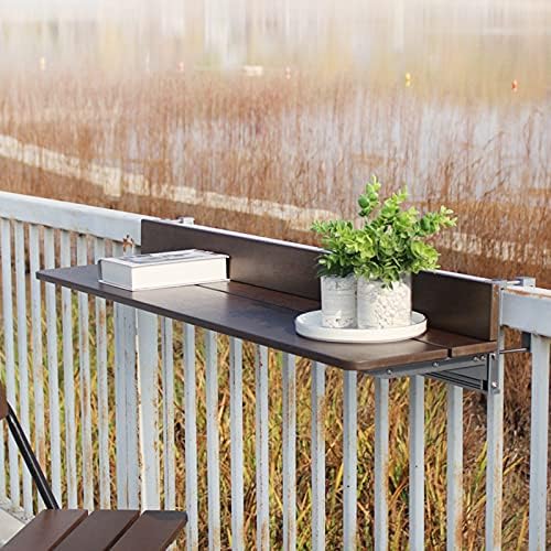 Mesas laterais ao ar livre de Yzjj, mesa de grade dobrável da varanda, mesa de jardim de pátio de deck ajustável,