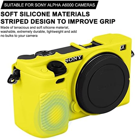 Caixa de capuz fácil para a câmera digital da Sony Alpha A6000 ILCE-6000, anti-arranhão de silicone macio protetor protetor